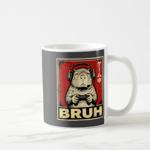 Caneca De Café Camiseta Gráfica Engraçada de Capivara Gamer Bruh