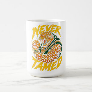 Caneca De Café Camiseta Gráfica Leopardo Nunca Domado
