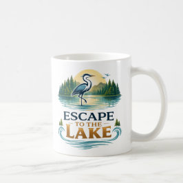 Caneca De Café Camiseta Gráfica Vida Pacífica no Lago