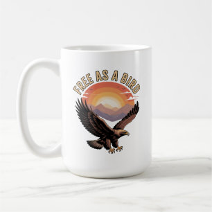 Caneca De Café Camiseta Homem Free as a Bird para tempo quente