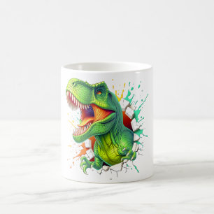 Caneca De Café Camiseta Infantil Menino Smash Parede Dinossauro T