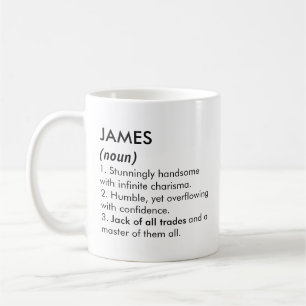 Caneca De Café Camiseta James nome, Nome editável, Nome personali