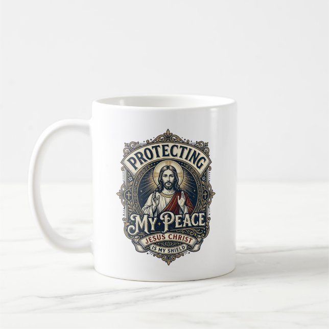 Caneca De Café Camiseta Jesus Limites Auto Respeito Fé Baseada De (Esquerda)