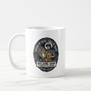 Caneca De Café Camiseta Jesus Soldador Loja de Metal Inspirador F