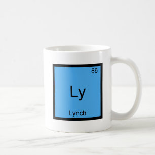 Caneca De Café Camiseta Ly - Símbolo do Elemento Químico Lynch Di
