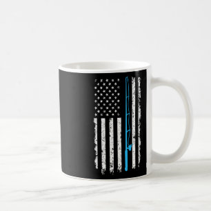Caneca De Café Camiseta Manga Curta Vara de Pesca Bandeira dos EU