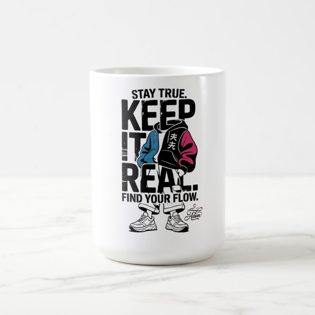 Caneca De Café Camiseta Manga Longa ADOM Keep It Real (Centro)