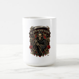 Caneca De Café Camiseta Manga Longa Morte Nunca Dorme