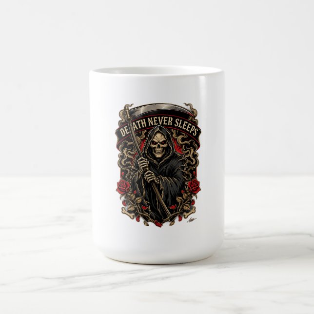 Caneca De Café Camiseta Manga Longa Morte Nunca Dorme (Centro)