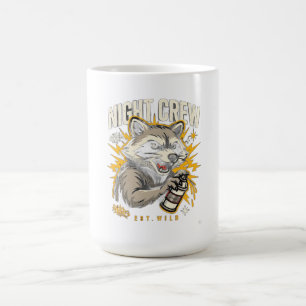 Caneca De Café Camiseta Manga Longa Night Crew Raccoon