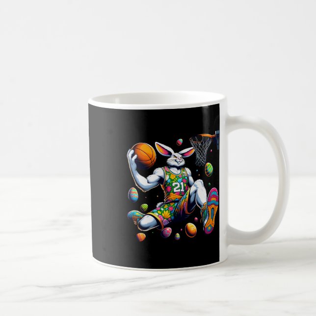 Caneca De Café Camiseta Mens Dunk Easter Bunny Bysketbyll Present (Direita)