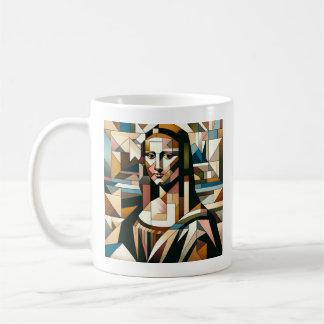 Caneca De Café Camiseta Moderna da Mona Lisa em Estilo de Vitral