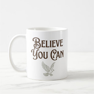 Caneca De Café Camiseta Motivacional Águia Acredite Você Pode