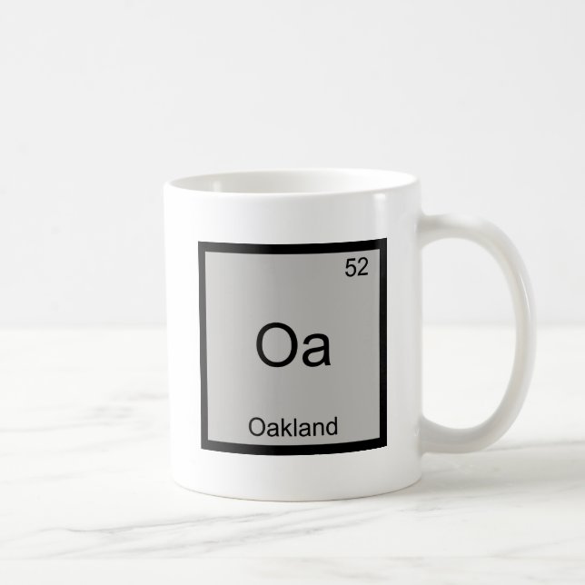 Caneca De Café Camiseta Oa - Símbolo do Elemento Químico de Oakla (Direita)