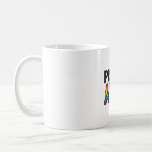 Caneca De Café Camiseta Orgulhosa Aliada Vintage Coração Arco-Íri