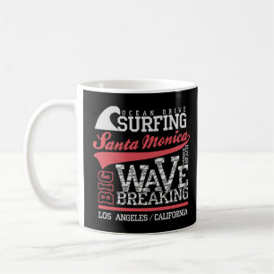 Caneca De Café Camiseta Papai noel Monica Surfing
