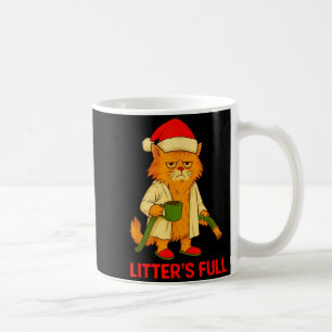 Caneca De Café Camiseta Paródia de Gato com Lixeira Cheia _2