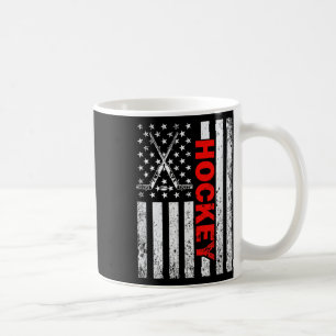 Caneca De Café Camiseta Patriótica Usa Para A Mulher Do Hockey Da
