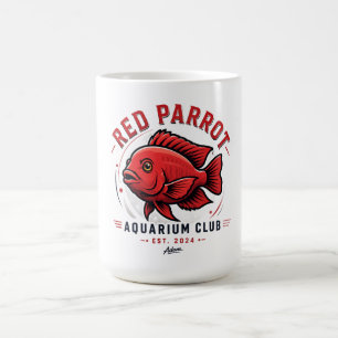 Caneca De Café Camiseta Peixe Papagaio Vermelho