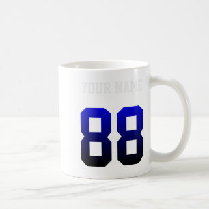 Caneca De Café Camiseta Personalizada Azul Número 88 Custom