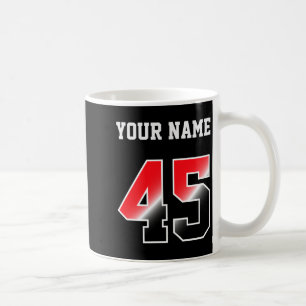 Caneca De Café Camiseta Personalizada Número 45 Vermelho Personal