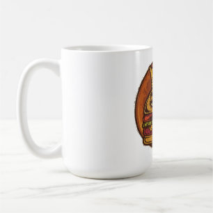 Caneca De Café Camiseta Preta Grumpy Burger Crown Gráfica