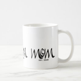 Caneca De Café Camiseta Preta Mãe Estabelecida Script