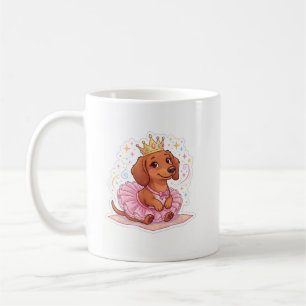 Caneca De Café Camiseta Princesa Dachshund Fofa Nome Personalizad