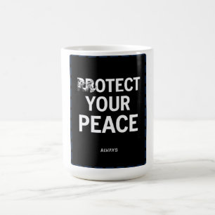 Caneca De Café Camiseta Proteja Sua Paz, Conscientização da Saúde
