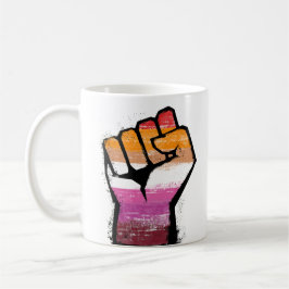 Caneca De Café Camiseta Punho do Orgulho Lésbico