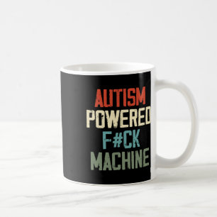 Caneca De Café Camiseta Retro de Saúde Autism Powered F#ck Machin