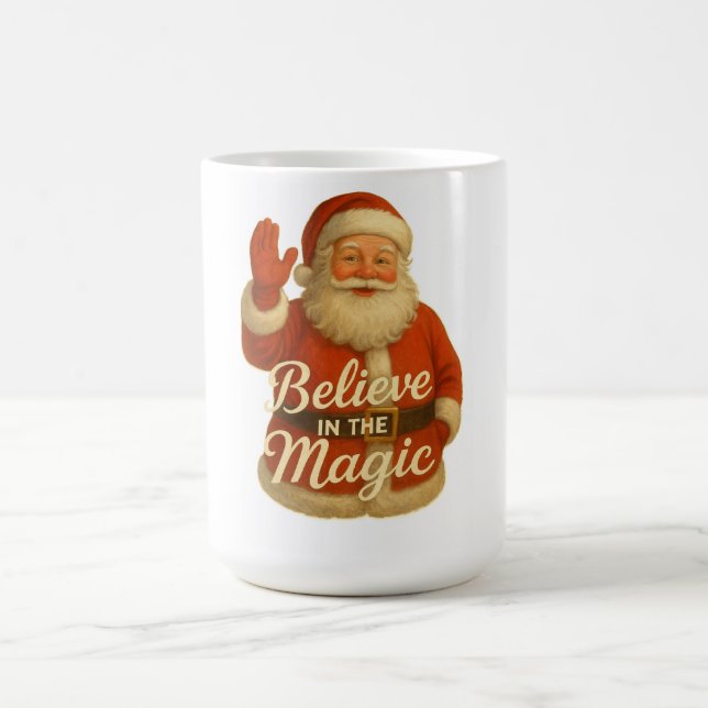 Caneca De Café Camiseta SANTA MAGIC-BELIEVE IN MAGIC (Centro)