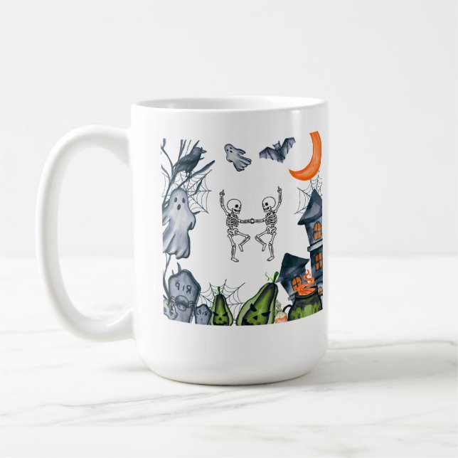 Caneca De Café Camiseta Spooky Party Frame (Esquerda)
