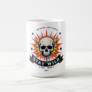 Caneca De Café Camiseta Stay Wild Skull