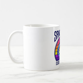 Caneca De Café Camiseta Synthwave do Clube de Surf de Verme do De