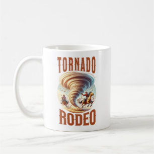 Caneca De Café Camiseta Tornado Rodeio Cowboys - Gráfico Western 