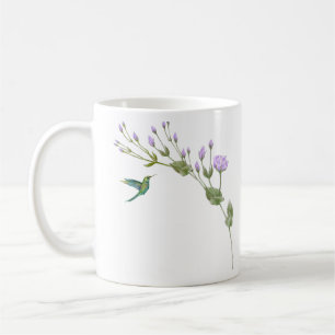 Caneca De Café Camiseta Tripla de Hummingbird e Lisianthus