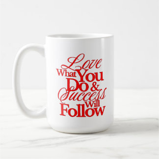 Caneca De Café Camiseta Vermelha Citação Amar O Que Você Faz