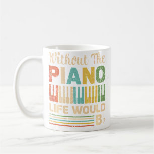 Caneca De Café Camiseta Vintage Retro Piano Sem O Piano A Vida Se