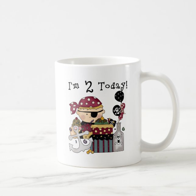 Caneca De Café Camisetas e presentes piratas do segundo aniversár (Direita)