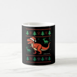 Caneca De Café Camisola de Natal Feia Vintage Dinossauro Xmas Ret