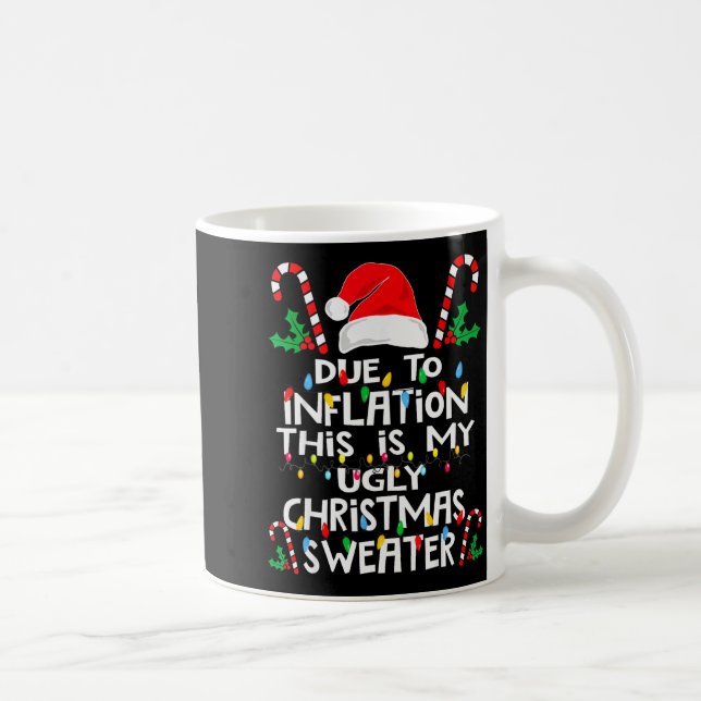 Caneca De Café Camisolas de Natal Feias Engraçadas Devido à Infla (Direita)