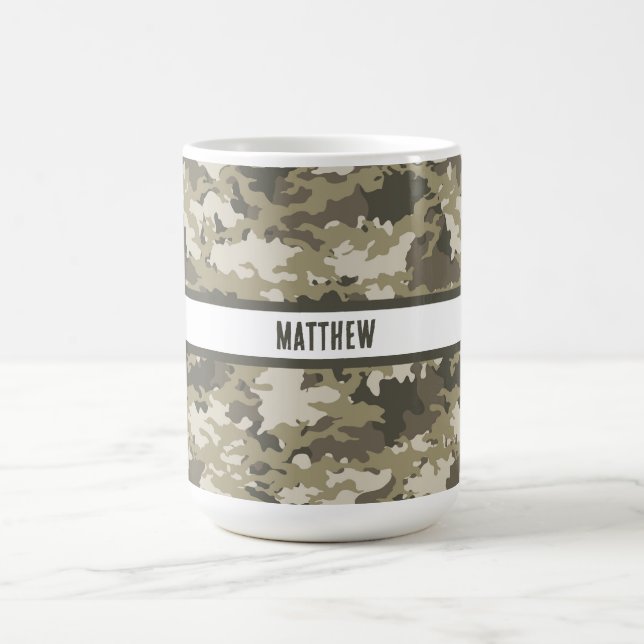 Caneca De Café Camo, camoflauge, Browns, Verdes Personalizados (Centro)