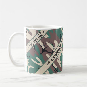 Caneca De Café Camo com texto feito sob encomenda