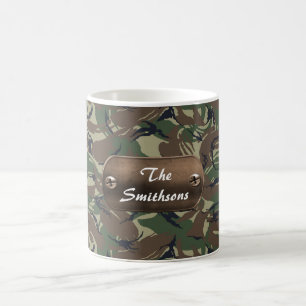 Caneca De Café camo-exército marrom e verde personalizado