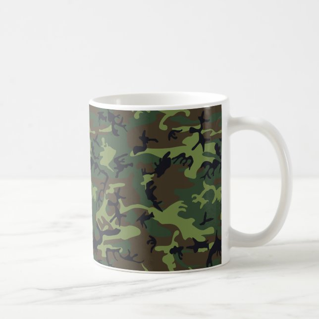 Caneca De Café [CAMO-GR-1] Camo verde e marrom (Direita)
