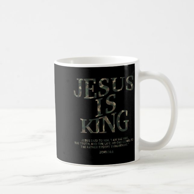 Caneca De Café Camo Jesus é Rei Camisa Jovens Cristãos (Direita)