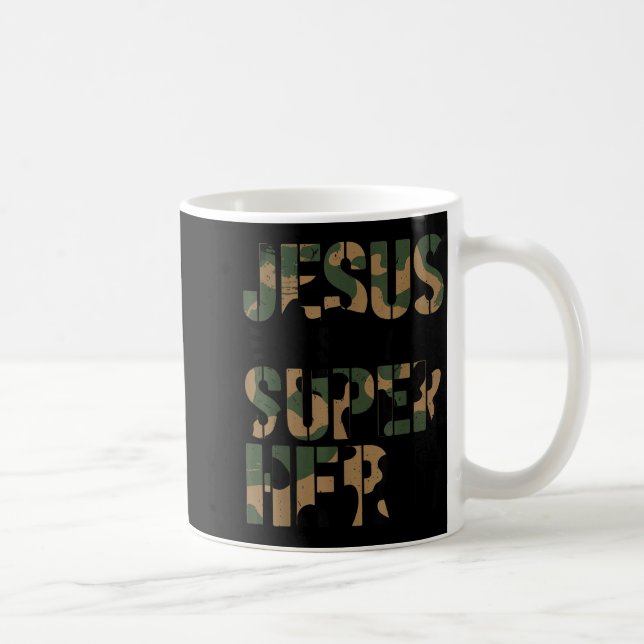 Caneca De Café Camo Jesus Is My Superhero Toddler Boys Camouflage (Direita)
