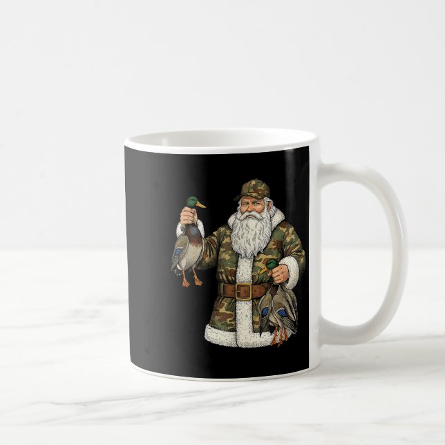 Caneca De Café Camo Santa Mallard Duck Hunting Christmas Hunter G (Direita)