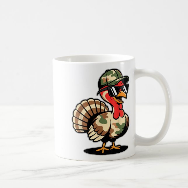 Caneca De Café Camo Turkey Day Hunting Fall Thanksgiving  (Direita)